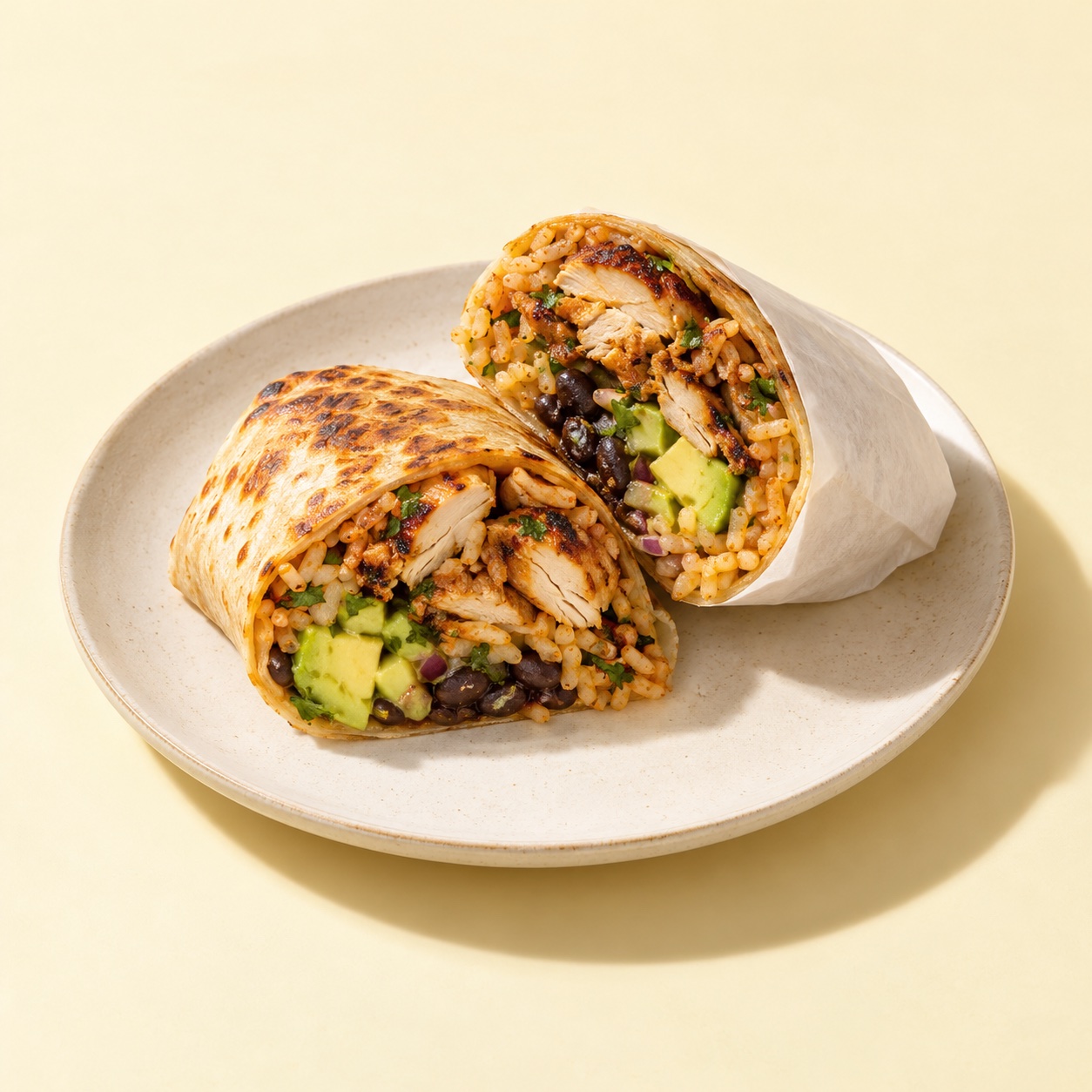 Peruvian chicken burrito